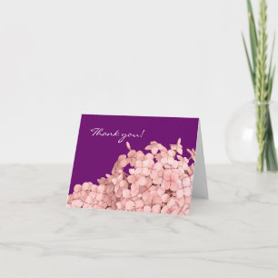 Pink Hydrangea Thank You Card