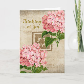 Pink Hydrangea Thinking of You Card