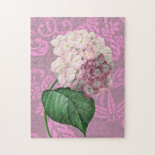 Pink Hydrangea Vintage Style Puzzle