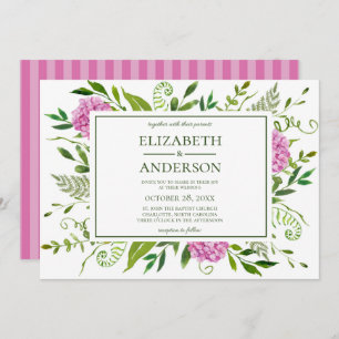 Pink Hydrangea Wedding Invitation