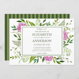 Pink Hydrangea Wedding Invitation