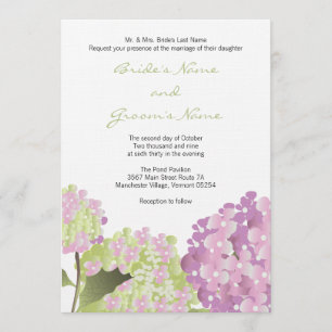 Pink Hydrangea Wedding Invitation