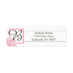 Pink Hydrangea Wedding Return Address Label