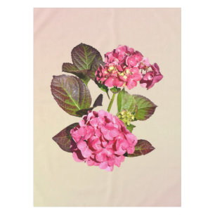 Pink Hydrangea With Leaves Tablecloth