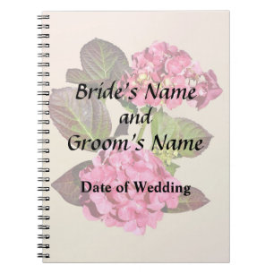 Pink Hydrangea With Leaves Wedding Products Notebook