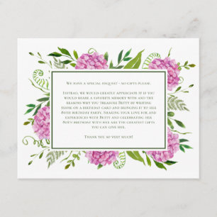 Pink Hydrangeas 80th Birthday Card Request