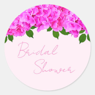 Pink Hydrangeas Bridal Shower Classic Round Sticker