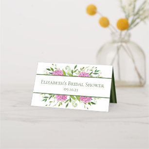 Pink Hydrangeas Bridal Shower Place Card