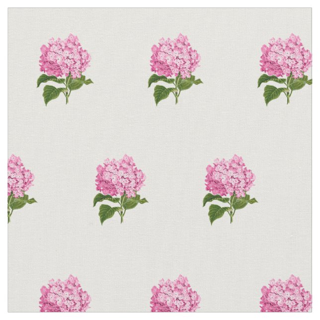 Pink Hydrangeas Fabric (Close Up)