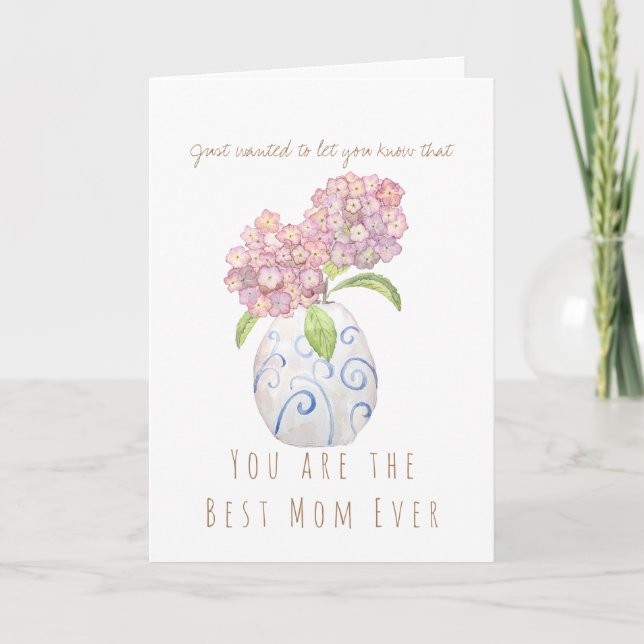 pink hydrangeas  Mother's Day greeting card  (Front)