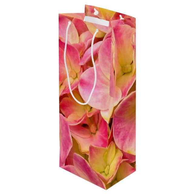 Pink Hydrangeas-WINE GIFT BAG (Back Angled)