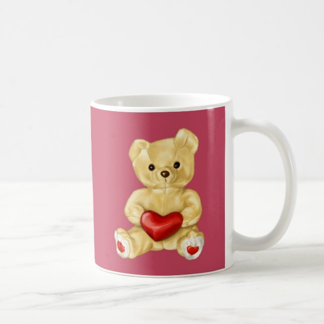 Pink Hypnotising Cute Teddy Bear Coffee Mug (Right)