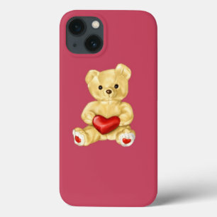 Pink Hypnotising Cute Teddy Bear Protective iPhone 13 Case