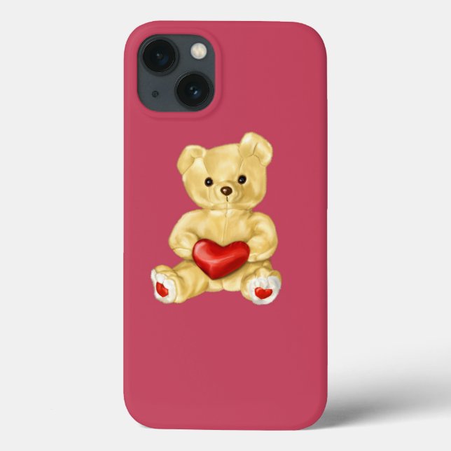 Pink Hypnotising Cute Teddy Bear Protective Case-Mate iPhone Case (Back)