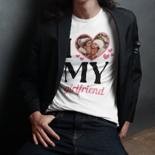 Pink I Heart My Girlfriend Add Photo T-Shirt