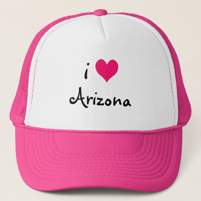 Pink I Love Arizona Hat (Front)