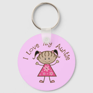 Pink I Love My Aunt Gift Key Ring