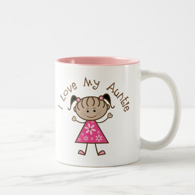 Pink I Love My Aunt Gift Two-Tone Coffee Mug (Right)
