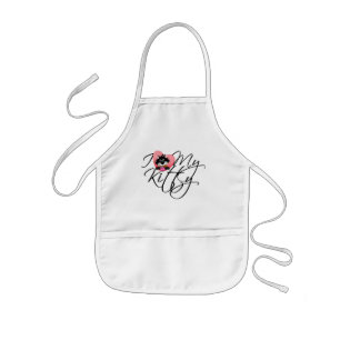 Pink I Love My Kitty Tshirts and Gifts Kids Apron
