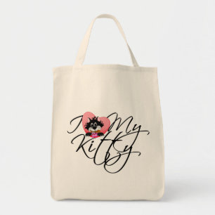 Pink I Love My Kitty Tshirts and Gifts Tote Bag
