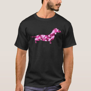 Pink I Love My Wiener Dachshund Dog Camouflage T-Shirt