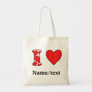 Pink I love Tote Bag