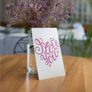 Pink I Love You Invitation