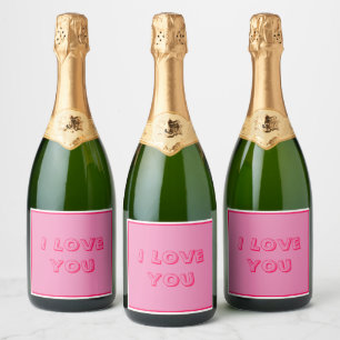 Pink I Love You Sparkling Wine Label