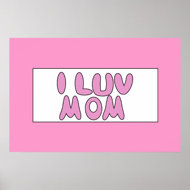 Pink I Luv Mum Sign (Front)