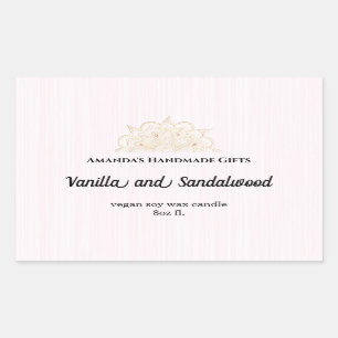 Pink Ice and Gold Mandala Scented Candle Rectangular Sticker