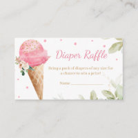 Pink Ice Cream Baby Shower Diaper Raffle