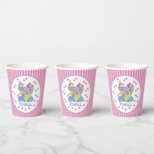 Pink Ice Cream chill   Paper Cups (Multi)