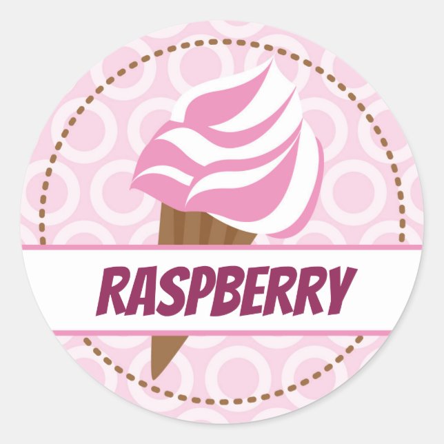 Pink Ice Cream Circle Label (Front)
