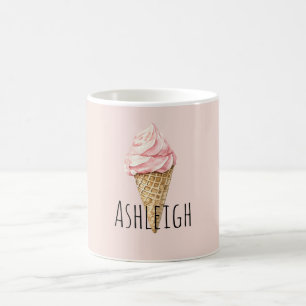 Pink Ice Cream Cone Coffee Mug