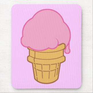 Pink Ice Cream Cone Mouse Pad