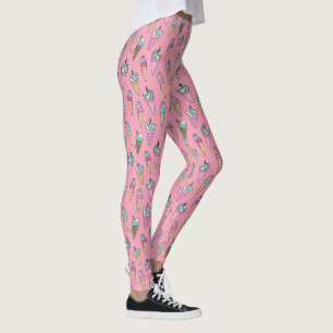 Pink Ice Cream Cone pattern Leggings