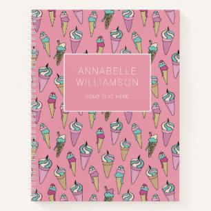 Pink Ice Cream Cone pattern Notebook