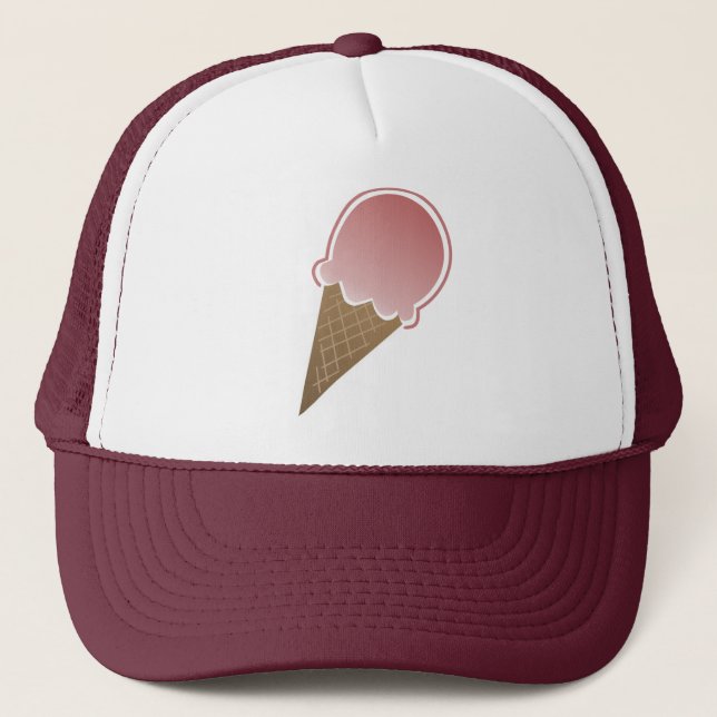 Pink Ice Cream Cone Trucker Hat (Front)
