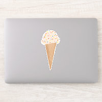 Pink Ice Cream Cone with Sprinkles Illustration