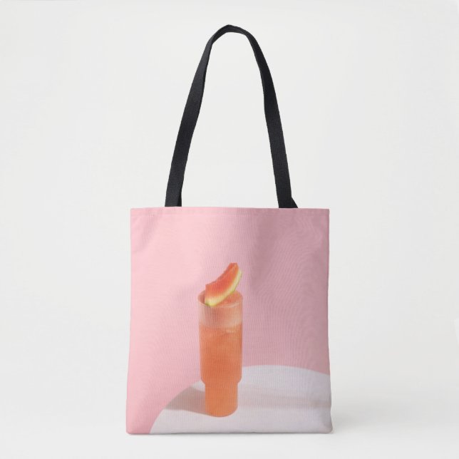 Pink ice cream on cone tote bag (Front)