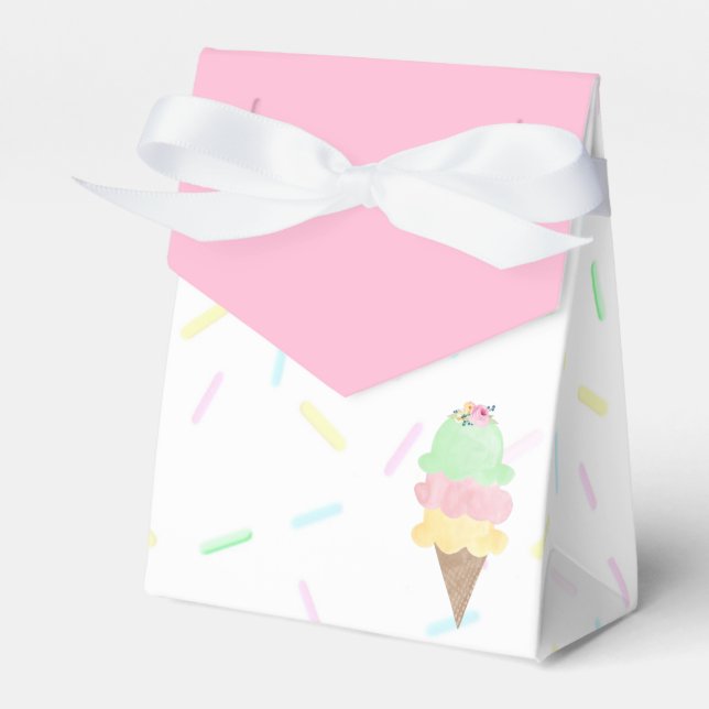Pink Ice Cream Party Favour Box (Front Side)