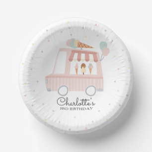 Pink Ice Cream Truck Birthday Party Decorations Paper Plate