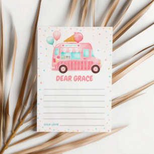 Pink Ice Cream Truck Birthday Time Capsule Card
