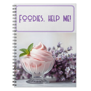 Pink Ice Cream with Lilac Flowers & Green Mint Notebook