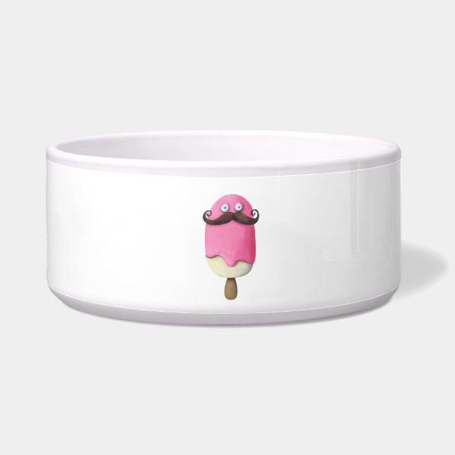 Pink Ice Cream with Moustaches (Left)