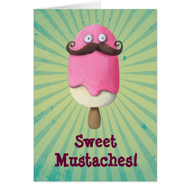 Pink Ice Cream with Moustaches (Front)