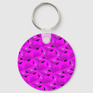 Pink Ice Fractal Keychain
