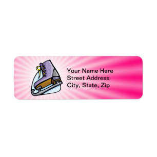 Pink Ice Skate Return Address Label