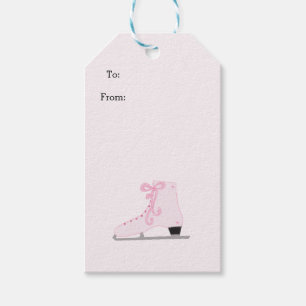 Pink Ice Skates Winter Gift Tags