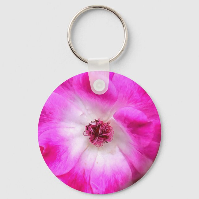 Pink Iceberg Roses Key Ring (Front)